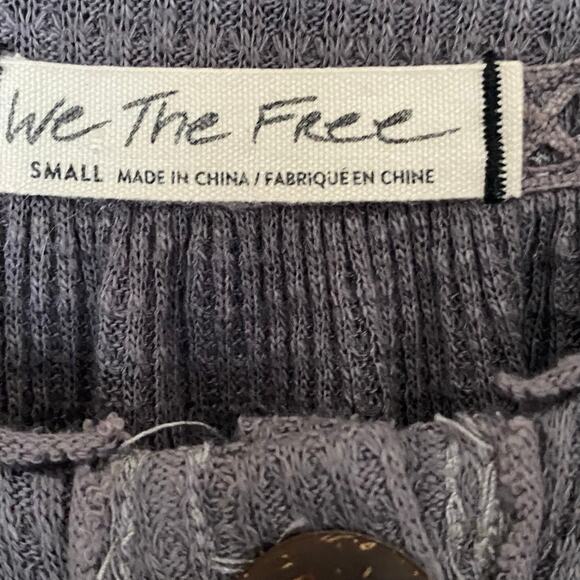 FREE PEOPLE We The Free Must Have Waffle Thermal Henley Top Gray, Size Small - Picture 6 of 13